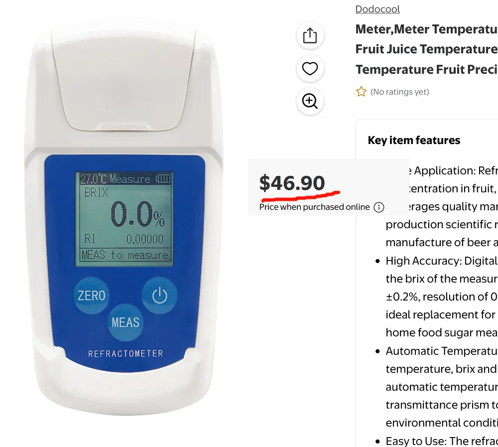 A refractometer on Walmart.com